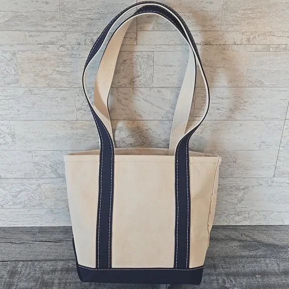 NWT L.L. Bean Canvas Boat & Tote Bag Long Straps Perfect For Shoulder Bag - Picture 2 of 12
